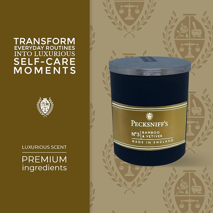 Pecksniffs Bamboo & Vetiver Scented Candle | 1 Wick, 100g/3.5oz