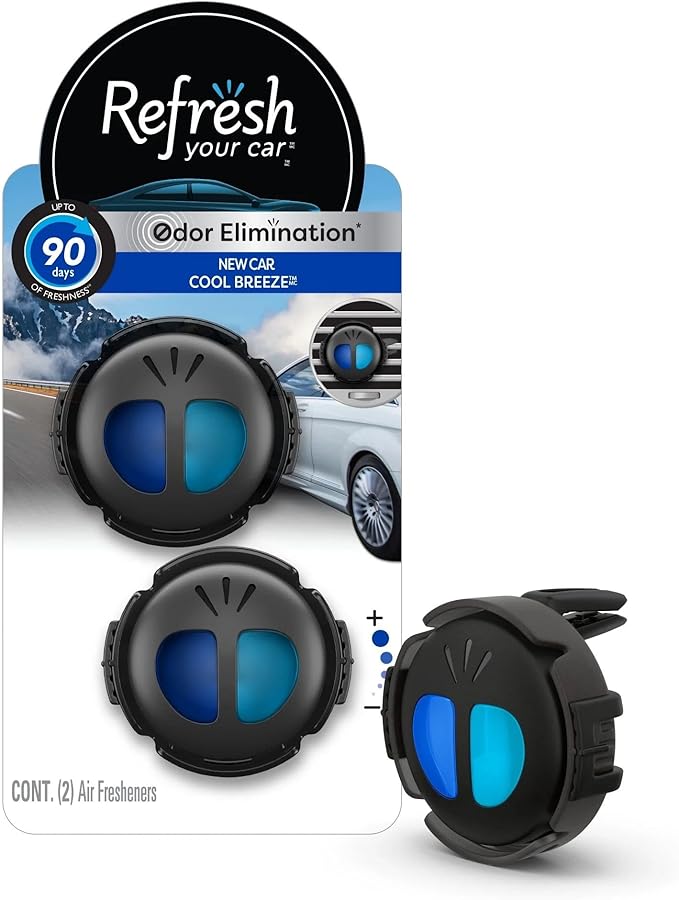 Refresh Your Car! 09875 Dual Scent Mini Diffusers, New Car/Cool Breeze Scent