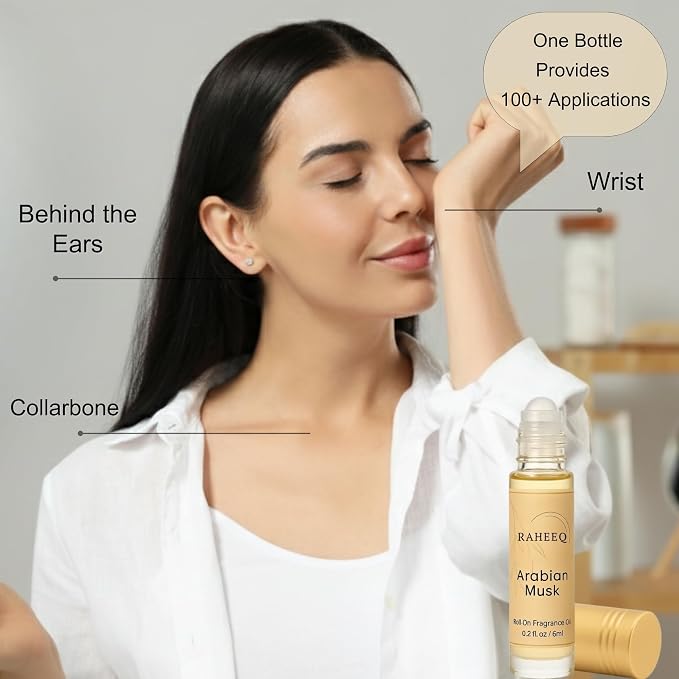 Arabian Musk Perfume Oil Roll-On – Long Lasting Sweet White Musk & Vanilla with Citrus Opening, Concentrated Alcohol Free Arabic Attar, Premium Unisex Fragrance, 6 ml (0.2 fl oz)