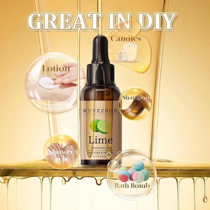 Lime Essential Oil 30ML - 100% Pure and Natural Oils for Aromatherapy Diffuser - 1 Fl Oz/Lime