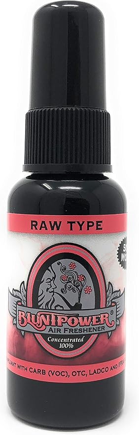 BluntPower Raw Concentrated Air Freshener for Room and Car - Oil-Based Diffuser Spray Bottle - Long-Lasting Bathroom, Car Freshener & Odor Eliminator (1 Pack)