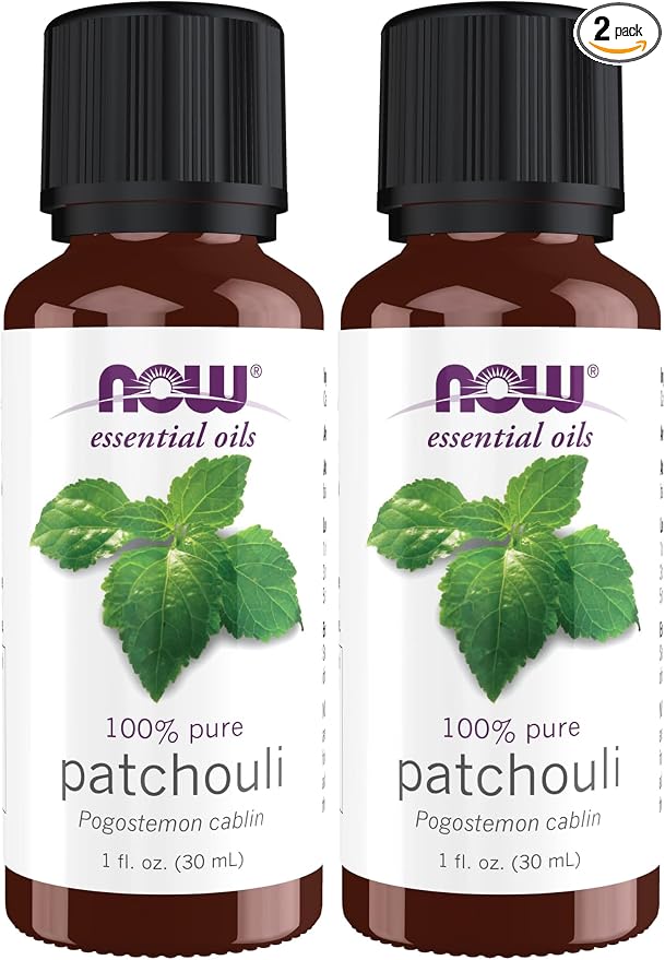 NOW Foods Essential Oils, Patchouli Oil, Earthy Aromatherapy Scent, Steam Distilled, 100% Pure, Vegan, Child Resistant Cap, 1-Ounce (Pack of 2)