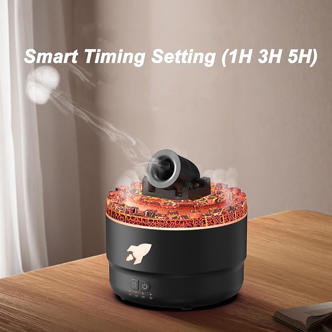 USB Fragrance Diffuser, Spiting Smoke Rings Design Cool Mist Humidifier Scent Machine for Home Bedroom Car Office Room (Black)