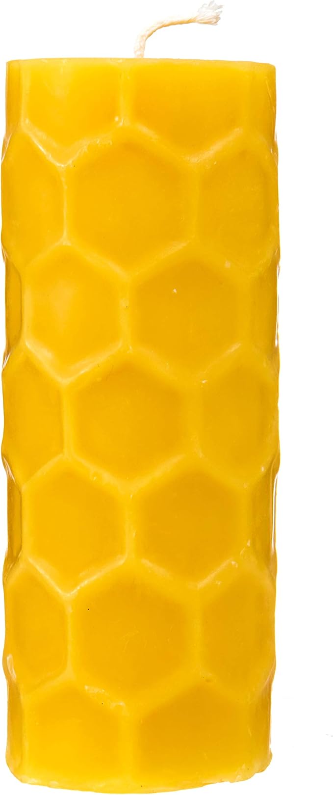 Honeycomb Beeswax Pillar Candle - 2x6 Tall - 100% Pure Beeswax Candles, 60 Hours - Natural Yellow - Dripless, Smokeless, Unscented - for Home Decor, Gifts - 1 Pack - Alternative Imagination