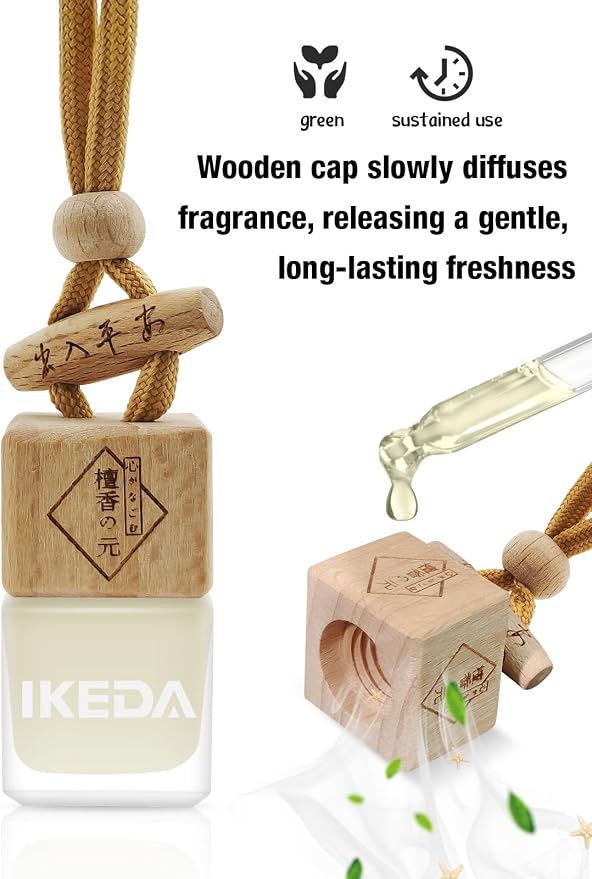 Ikeda Car Air Freshener: Hanging Car Smell Air Freshener | 10ml Hanging Car Perfume | Long Lasting Fragrance | Strong Scents Diffuser for Auto Home (Forget|Square)