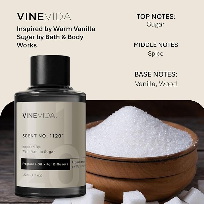 VINEVIDA [4 Fl Oz] Scent NO. 1120 Fragrance Oil for Cold Air Diffusers, Aromatic Notes of Earthy Musk Vanilla, Essential Oils for Diffuser Oil Refill & Air Freshener Room Spray