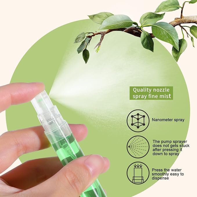 Teenitor 20Pcs Mini Spray Bottles, 10ml 5ml Perfume Atomizer Fine Mist, Plastic Perfume Bottles Empty, Clear Perfume Travel Refillable Spray Bottle