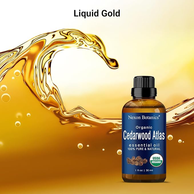Organic Cedarwood Essential Oil 30 ml - Pure, Natural Oils for Aromatherapy, Diffusers, DIY, Candle and Soap Making Scent - Nexon Botanics