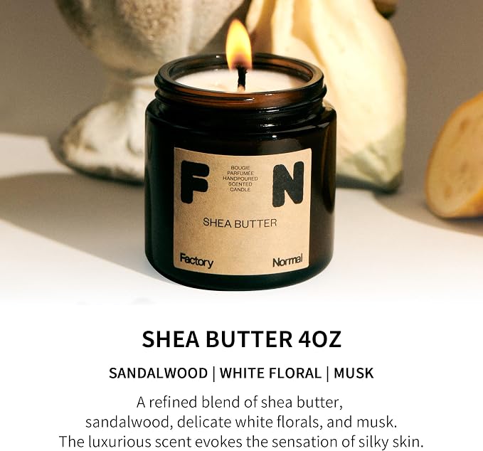 Scented Soy Candle Amber Jar Perfume Candle Aroma Healing Gift (4oz, Shea Butter)