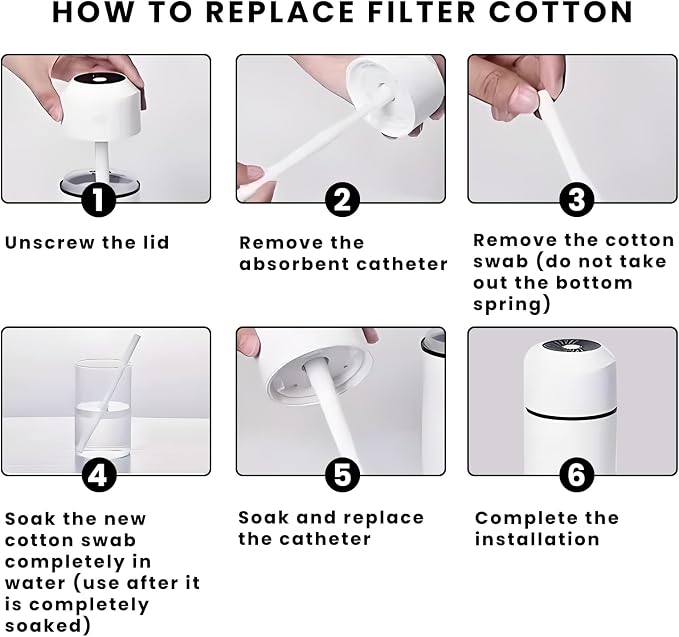 50 Pcs Humidifier Stick Filter Refill, Travel Air Diffuser Pure Wick, Mini Humidifier Filters Sticks Car Filters Replacement Wicks for Small Portable Humidifier Diffuser in Office Bedroom Home