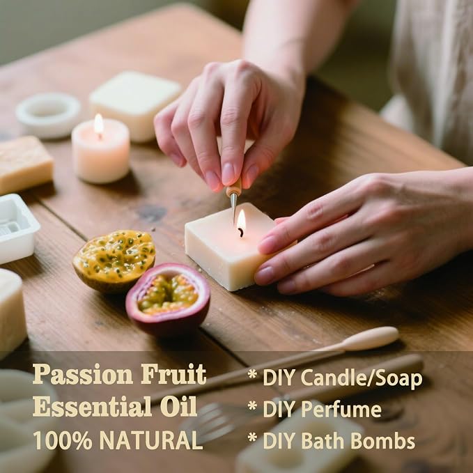 Passion Fruit Essential Oil, Passion Fruit Oil for Diffuser, Humidifier, DIY Candle, Soap, Sweet Exotic Scent, Home, Gift Ready,Passion Fruit Fragrance Oil - MLYNKL Essential Oils (4.33 fl oz / 130ml)