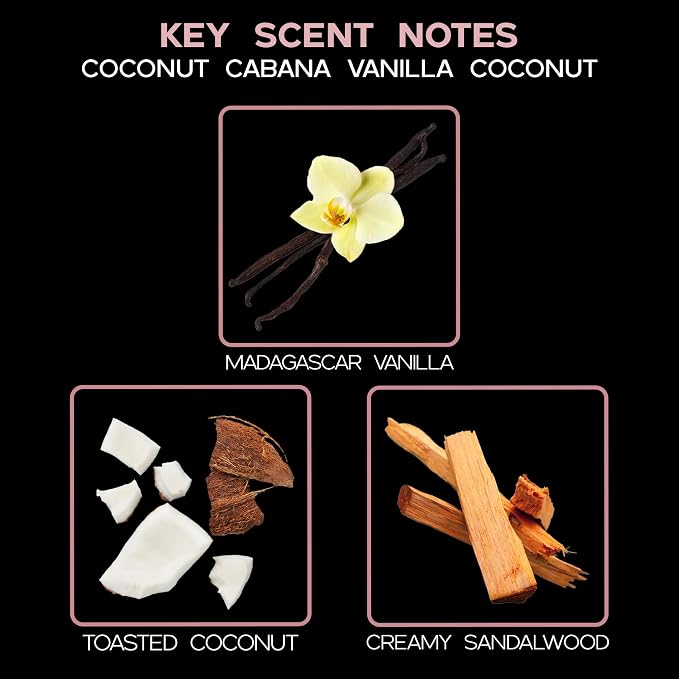 Coconut Cabana Reed Diffuser Set, Luxury Home Fragrance, Room Scent | Madagascar vanilla, toasted coconut, and creamy sandalwood profile, entryway decor, guest bathroom,