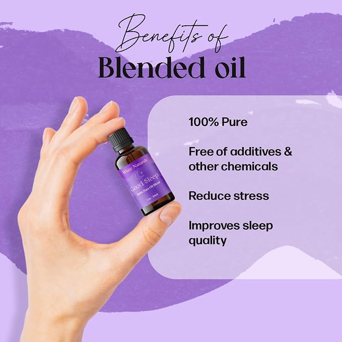 White Naturals Better Night Sleep Essential Oil Blend – Calming Aromatherapy Oil for Restful Nights & Relaxation, 100% Pure & Natural Essential Oils for Peaceful Sleep, 1oz