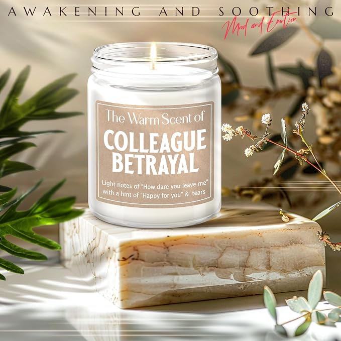 Funny Going Away Gift for Coworker - Funny Farewell Candle - Retirement & New Job Gifts for Women, White Eelephant Gifts - Lavender Scented Candle