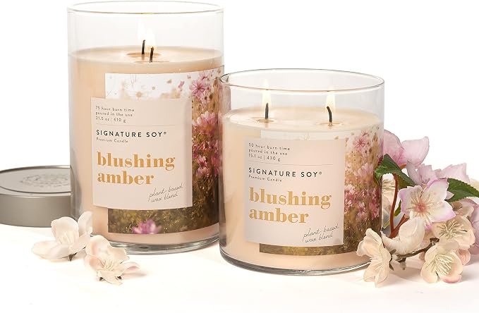 Signature Soy Lidded Blushing Amber Scented Candle