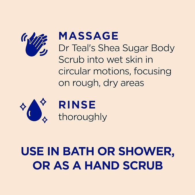 Dr Teal's Shea Sugar Body Scrub, Citrus with Essential Oils & Vitamin C, 19 oz (Pack of 3)