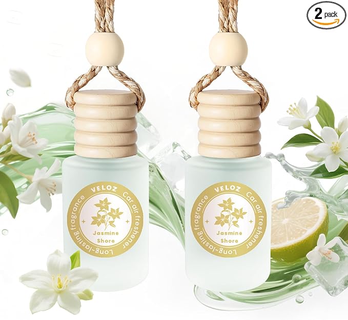 Car Air Freshener-Jasmine Shore Scent Car Fresheners Long Lasting Essential Oil Car Diffuser- Cute Car Accessories for Women Interior without Methyl Carbitol&Hexylene Glycol