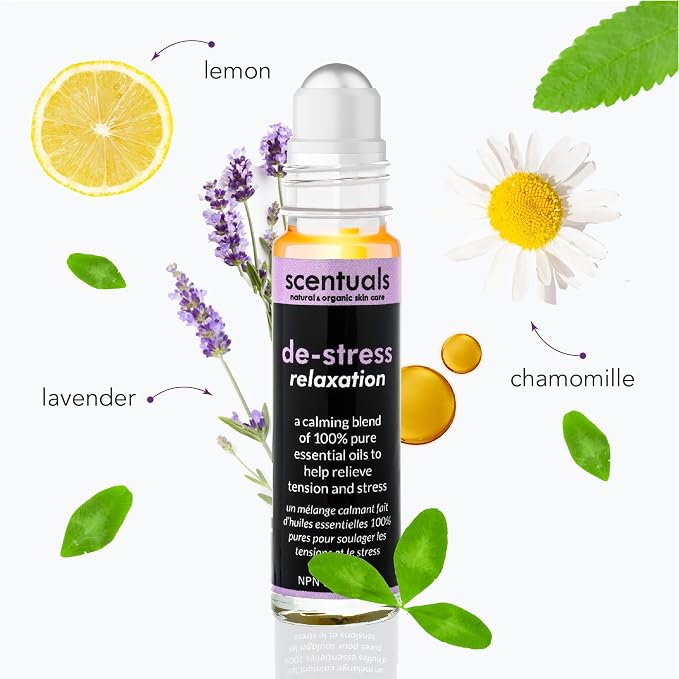 Essential Oil Blend Roll On, Lavender Essential Oil, Chamomile, Neroli & Lemon Essential Oils, 100% Pure, Aromatherapy (9 ml | 0.3 oz)