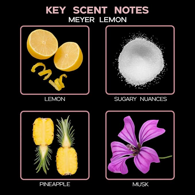 Reed Diffuser Set, Meyer Lemon Scented Oil Diffuser with Sticks, Home Fragrance Accessories for Bathroom Shelf Decor, Aroma Diffusers for Home or Office Desk, USA Made