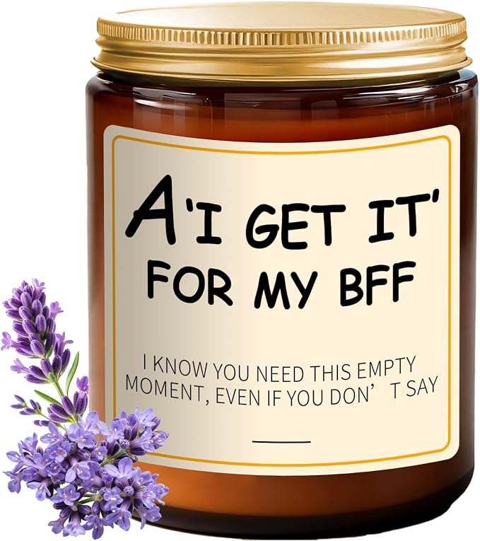 Lavender Candles for Women - 7oz Aromatherapy Soy Candle for Stress Relief, 50H Burn Time, Best Friend Birthday Gifts for Women, Funny Birthday Gifts Candle from You, Friendship Gift for BFF
