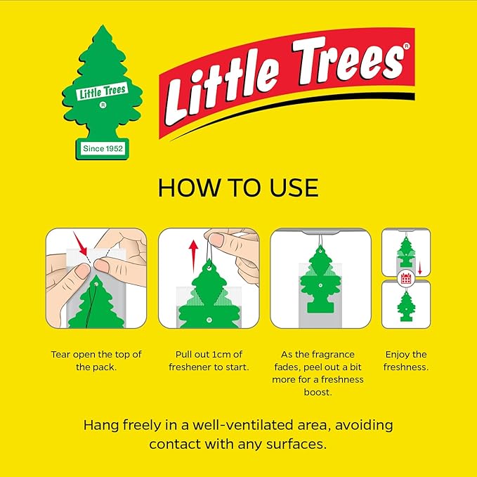 Little Trees Cardboard Hanging Car, Home & Office Air Freshener, Rainforest Mist (Pack of 12)