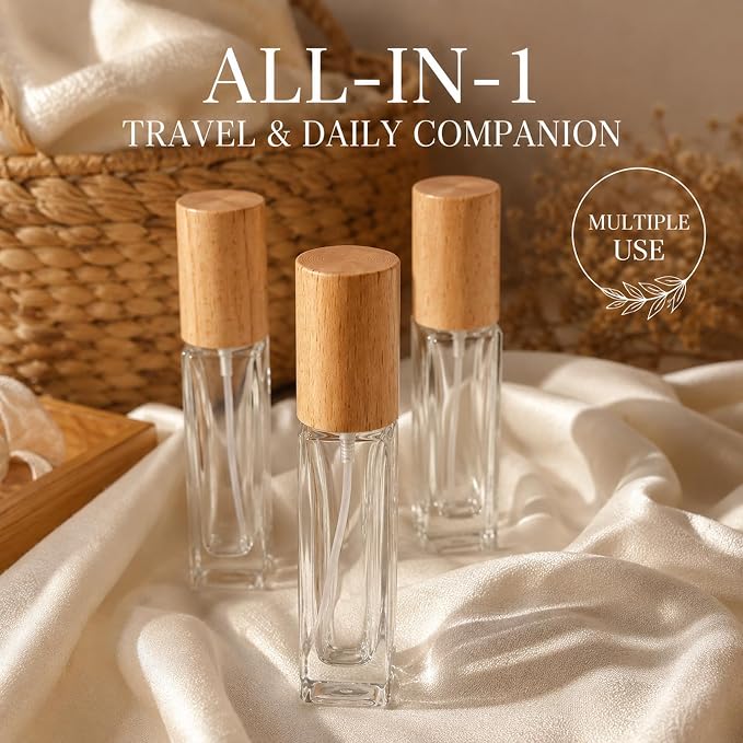 5pcs Travel Size Perfume Refill Bottle Perfume Atomizer Portable Leak Proof Fragrance Spray Bottles Pocket Size Refillable Atomizer Cosmetic Glass Container for Travel Sample Dispenser