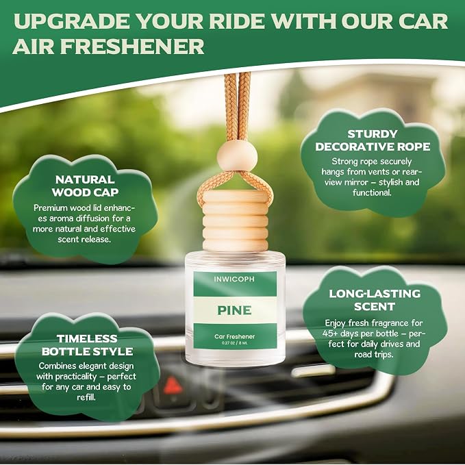Car Air Freshener Diffuser Hanging, Pine Fragrance Oil