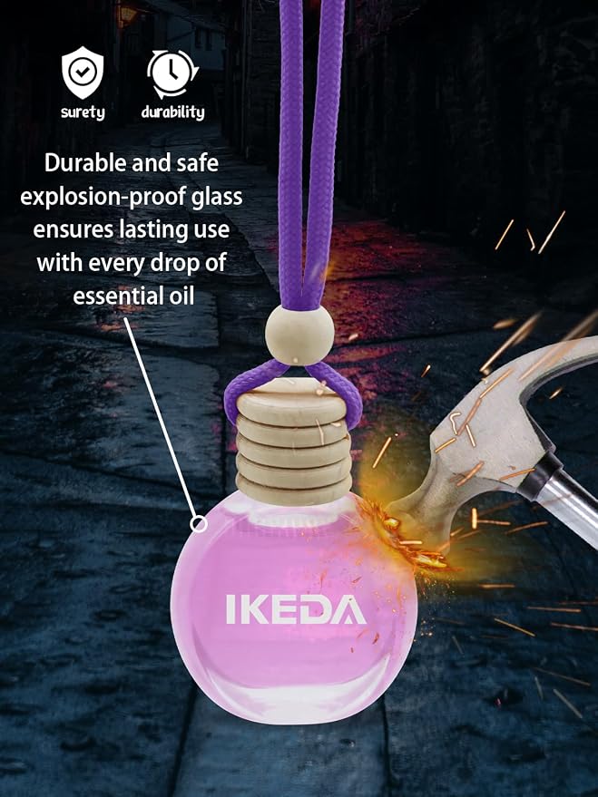 Ikeda Car Air Freshener: Hanging Car Smell Air Freshener | 10ml Hanging Car Perfume | Long Lasting Fragrance | Strong Scents Diffuser for Auto Home (Peach)