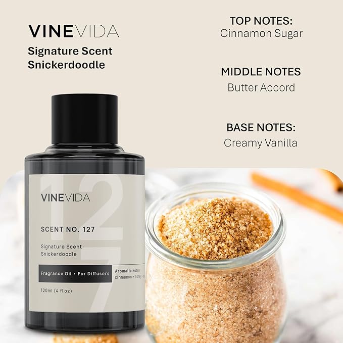 VINEVIDA [4 Oz] Inspired by: Snickerdoodle; Diffuser Oil Refill | Premium Scent Diffuser Oil for Home | Non-Toxic Fragrance