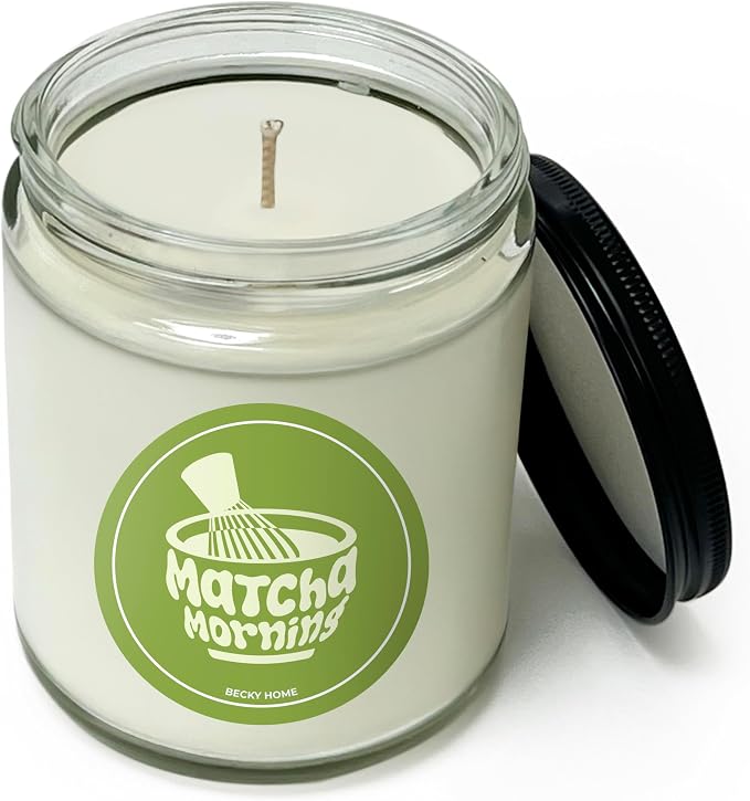 9oz Matcha Latte Scented Candle for Home, Natural Soy Jar Candles for Home Scented, Candle Gifts for Women Men, Long Burning
