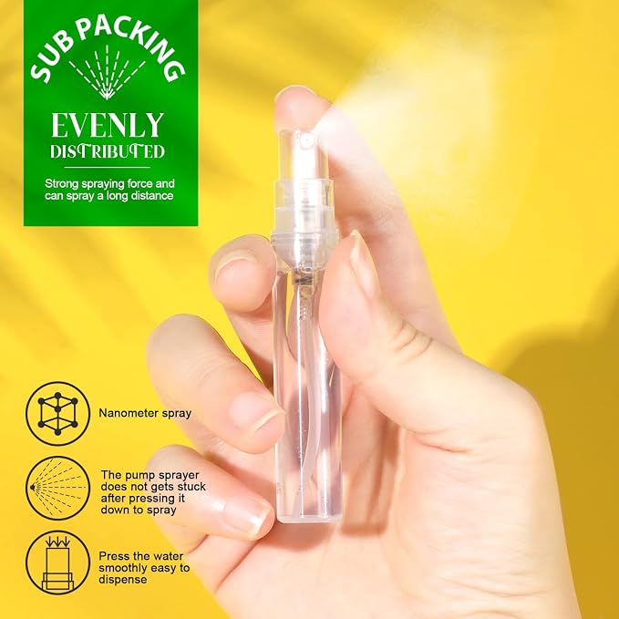 Teenitor Mini Spray Bottle 20Pcs, Perfume Travel Refillable 5ml Spray Bottle Perfume Bottle, Fine Mist Mini Perfume Atomizer, Plastic Perfume Bottles Empty