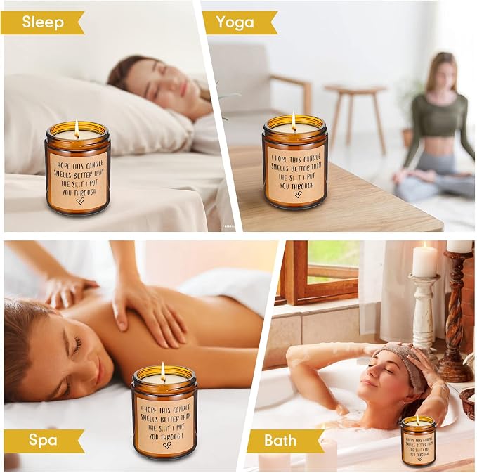 Candle - English Pear&Freesia Scented Jar Candle - Funny Mom Dad Gifts - Multi-purpose Occasion