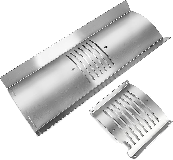 Flame Broiler Kit for Pit Boss Savannah 1500 Onyx Edition,Heat Deflector Plate Compatible with Pit Boss Replacement Parts Savannah Wood Pellet Grill PB500NX,Includes Main Plate and Slide Cover