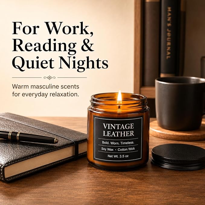 Candles for Men Gift Set, 6 x 3.5 oz / 100 g Scented Soy Candles for Home, Masculine Aromatherapy Candles Gifts Sets for Birthday Father's Day Anniversary Christmas Men