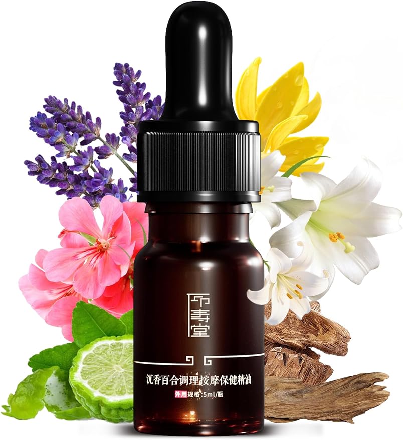 Tranquility Sleep Massage Oil 5ml (0.17 fl oz) – Travel Size with Rare Agarwood (Oud) & Lily, 100% Plant-Based Non-Greasy Fast-Absorbing – Eases Muscle Tension, Gua Sha & Bedtime Relaxation
