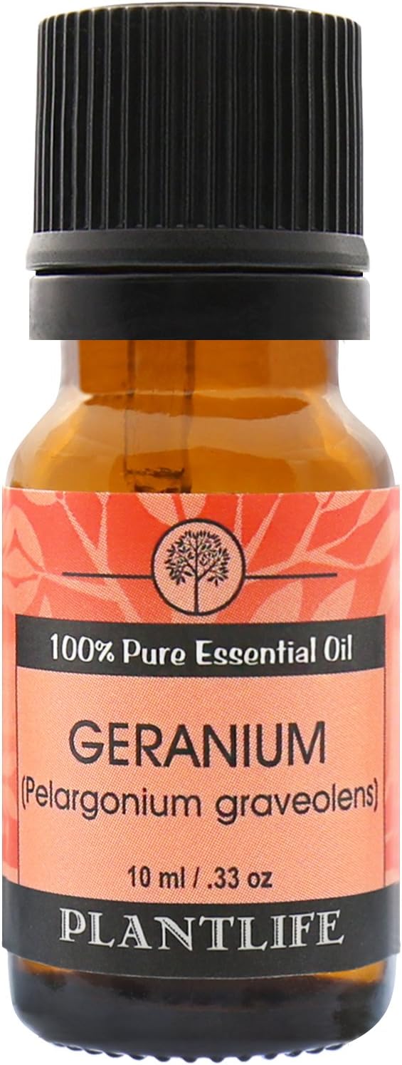 Plantlife Geranium Aromatherapy Essential Oil - Straight from The Plant 100% Pure Therapeutic Grade - No Additives or Fillers - 10 ml