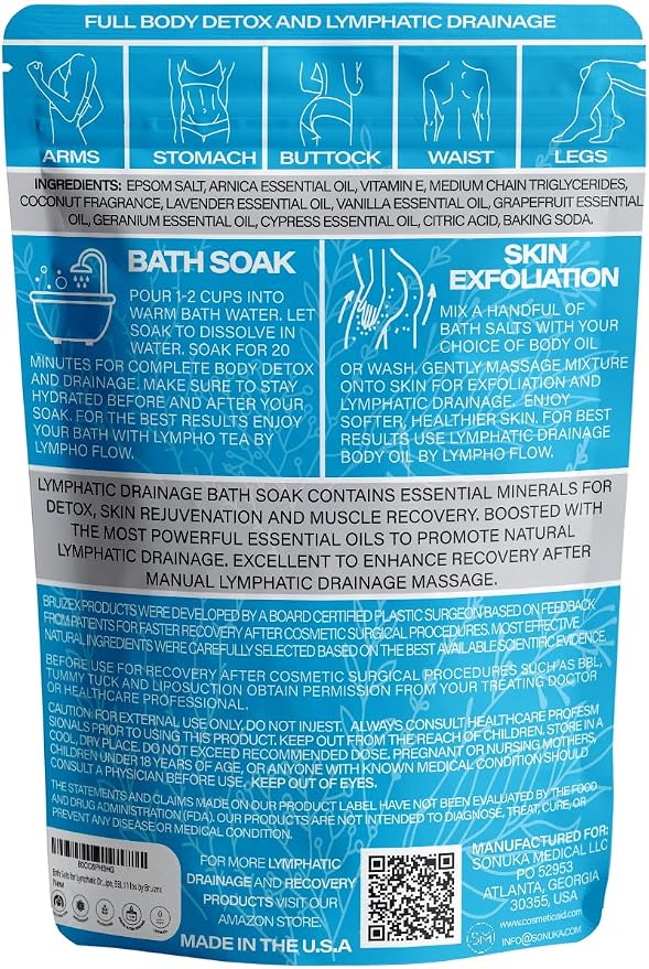 Bruizex Arnica Montana Bath Salts, Epsom Salt Bath Soak for Lymphatic Drainage & Body Detox, Magnesium Bath soak with Essential Oils, Bath Salts for Pain Relief, Swelling & Post Surgery -1 Lb