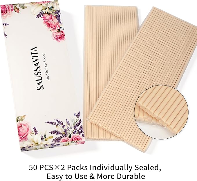 11 inch Diffuser Sticks 100 Pack, Diffuser Reeds Sticks Refill for Home and Bathroom, Diffuser Reeds Sticks for Scented Diffuser Nude