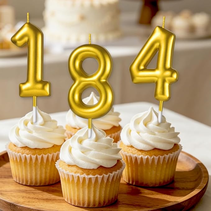 2.76“ Gold 1 Candle 1st Birthday Party Decorations, First Birthday Candle Gold Number Candles for One Year Old Birthday Cake Decoration for Girls Boys, Number 1 Candle 1st Cake Topper for Cakes