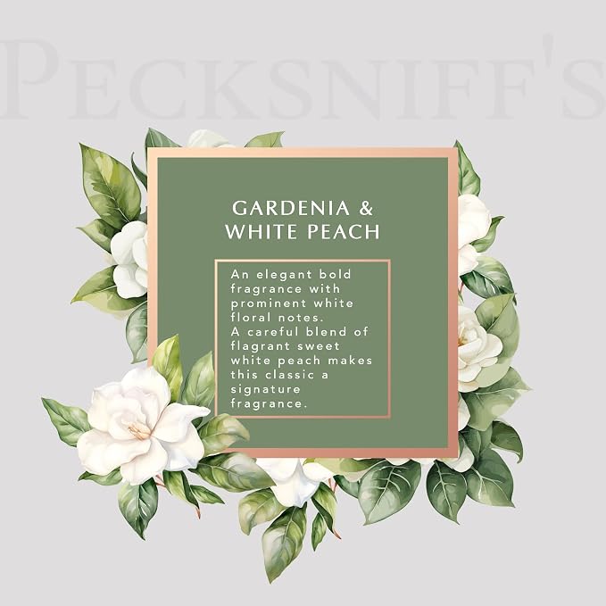 Pecksniff's Gardenia & White Peach Luxury Scented Candle | 1 Wick, 100 g/3.5 oz