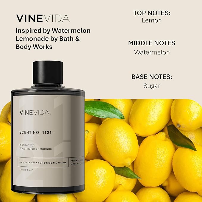 VINEVIDA [16oz] Watermelon Lemonade Fragrance Oil for Candle Making and Soap Making - Premium Candle Scents for Soy Candles