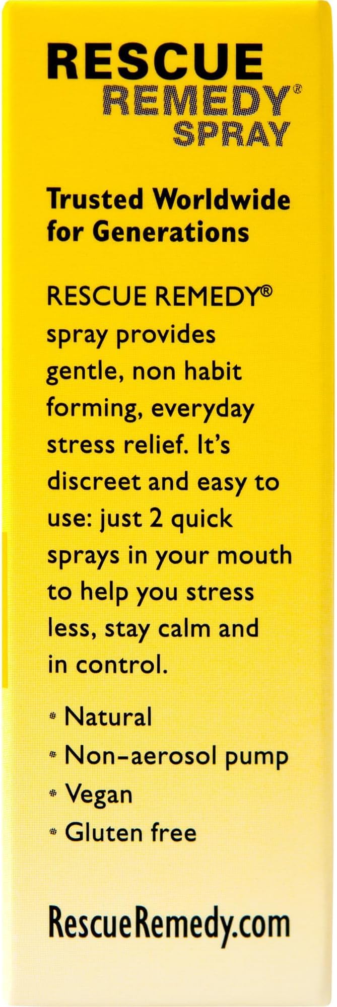 Bach RESCUE REMEDY Spray 7mL, Natural Stress Relief, Homeopathic Flower Essence, Vegan, Gluten and Sugar-Free, Non-Habit Forming