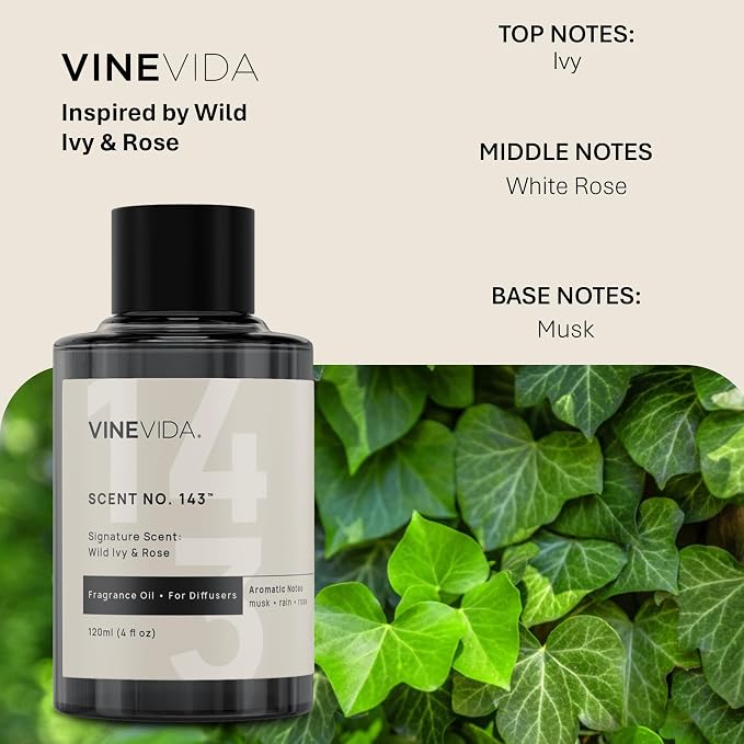 VINEVIDA [4 Oz] Inspired by: Wild Ivy & Rose; Diffuser Oil Refill | Premium Scent Diffuser Oil for Home | Non-Toxic Fragrance