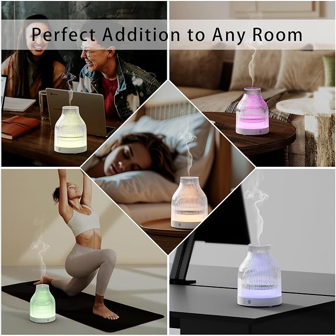 Diffuser,USB Plug-in Car Portable Aromatherapy Diffuser,Essential Oils for Diffusers with 7 Colors Lights 2 Switch Mode Waterless Auto Off for Car Home Office Room (One Button Control)