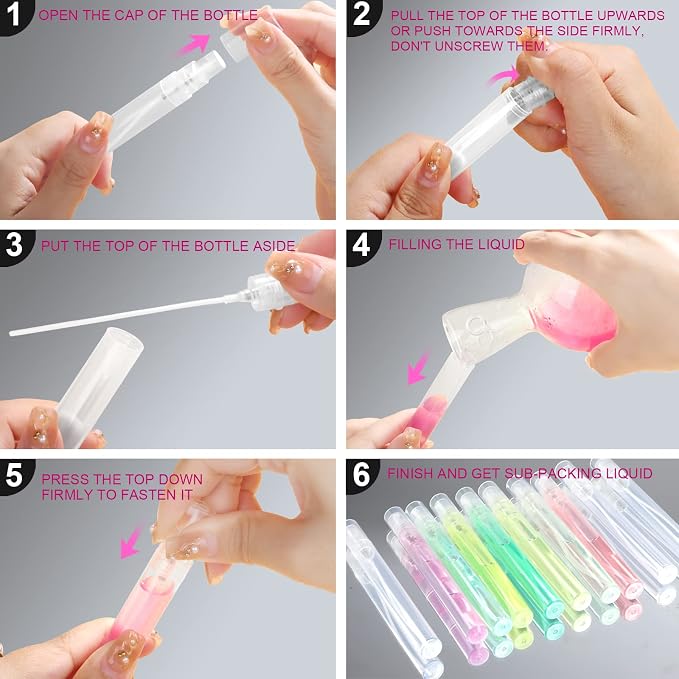 Teenitor Mini Spray Bottle 20PCS, 10ml Perfume Bottle Empty Perfume Atomizer, Plastic Perfume Travel Refillable Sample Bottle, Fine Mist Spray Bottles