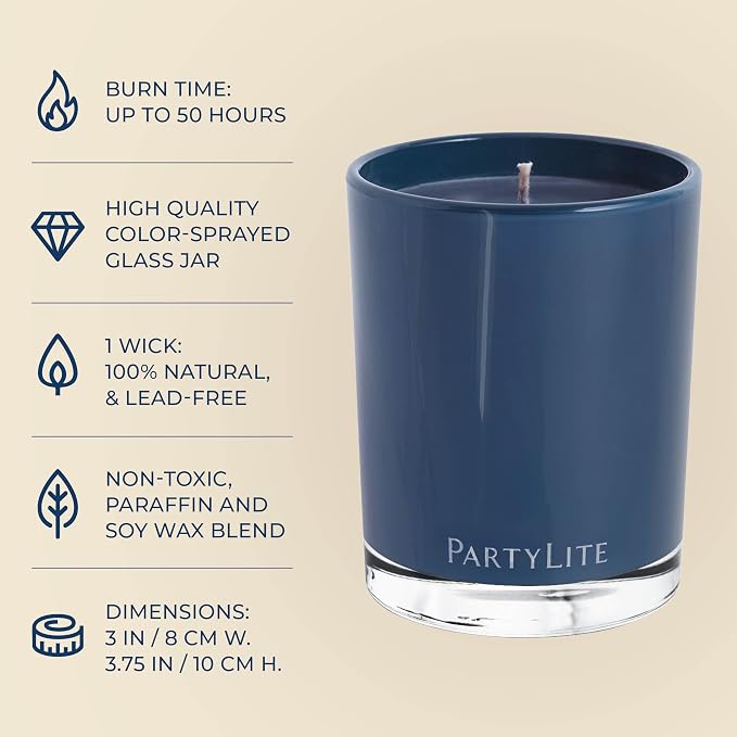 PartyLite Fig Fatale Scented Escential Jar™ Candle, with Notes of Apricot, Green Fig, Peach, Mango, Strawberry and Vanilla, 7.75oz 1-Wick Aromatherapy Reusable Glass Jar, 50 Hour Burn Time