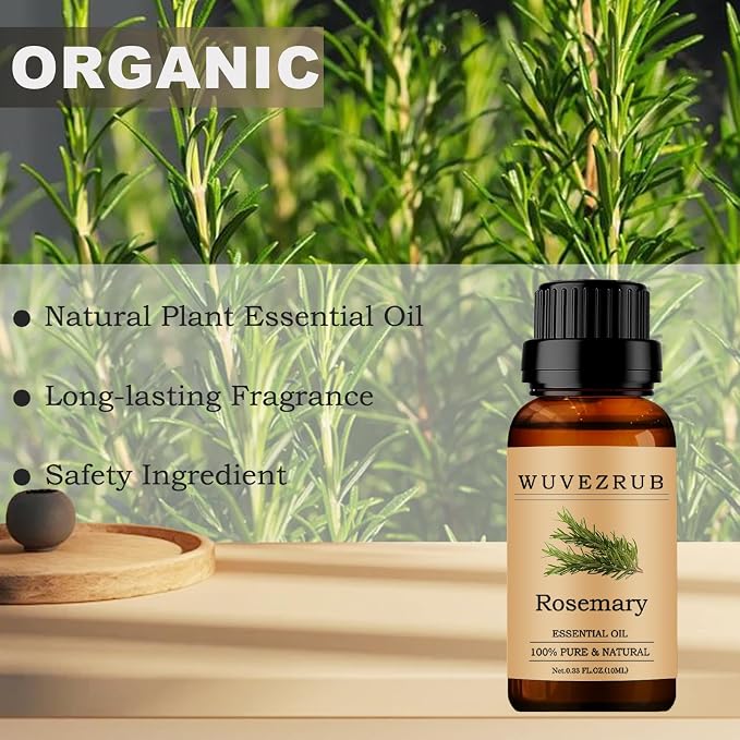 Rosemary Essential Oil - 10ML, 100% Pure and Natural for Aromatherapy Diffuser - 0.33 Fl Oz