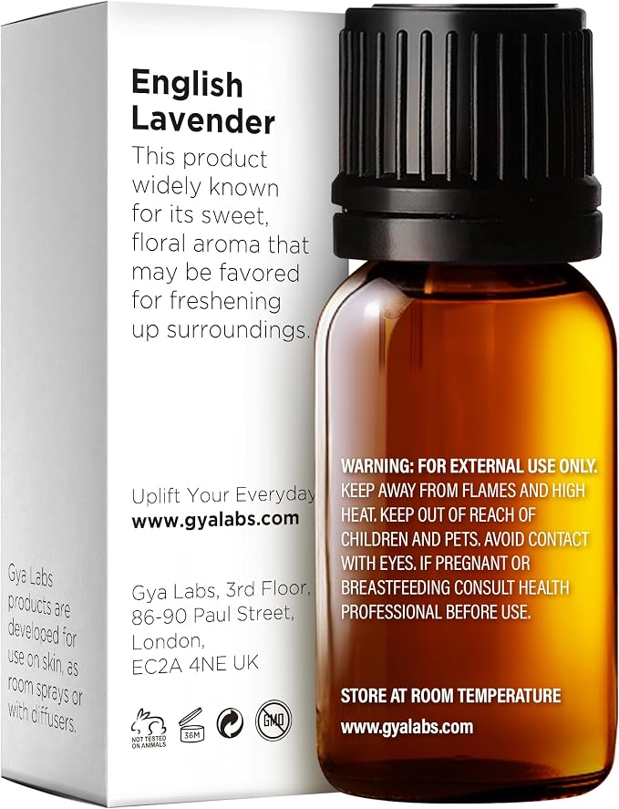 100% Pure English Lavender Essential Oil - 0.34 Fl Oz - English Lavender Oil for Hair, Skin, Diffuser, Aromatherapy & DIY Candle Making Scent