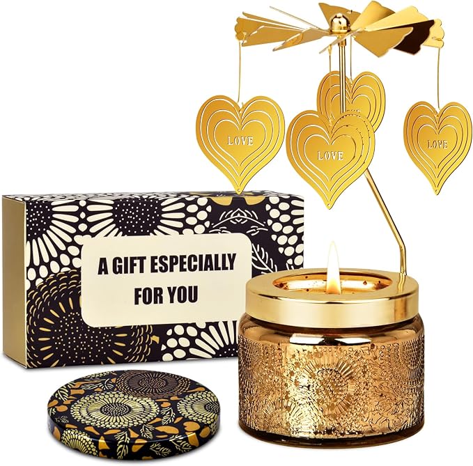 Nialnant I Love You Scented Candle Gifts for Her Him, Heart Birthday Gifts for Mom Grandma Girlfriend Wife Men Dad Husband Boyfriend, Rotating Scented Candles