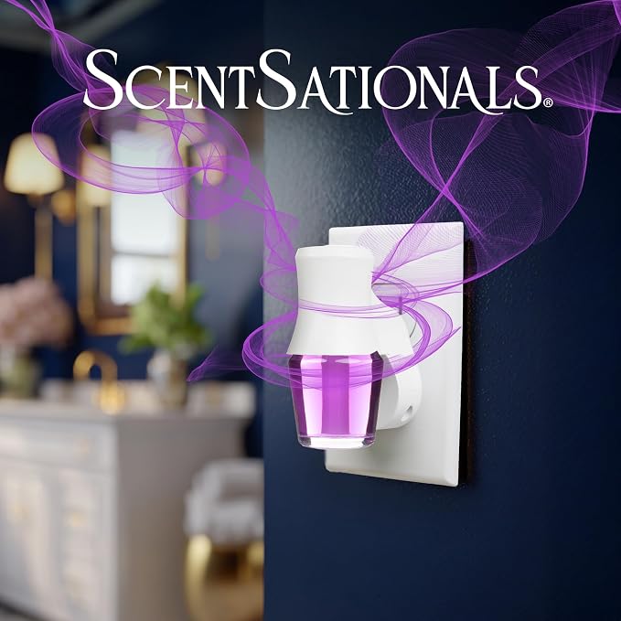 Scentsationals Plug in Air Freshener Starter Set – Swivel Plug Fragrance Oil Diffusers & 2 Long Lasting Scent Refills - Magic Spell Scent